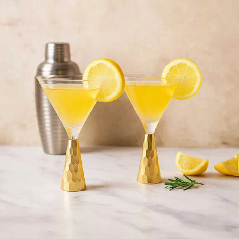 Image of Premier Housewares Set Of Two Astrid Wine Glasses With Gold Finish Stem Clear