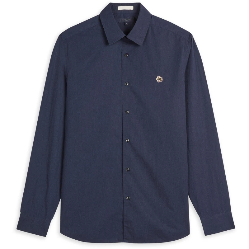 Image of Ted Baker Fonik Poplin Shirt - Blue Blue XS