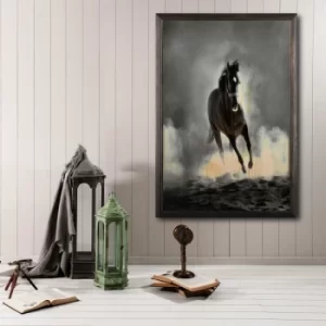 Image of Wild Horse XL Multicolor Decorative Framed Wooden Painting