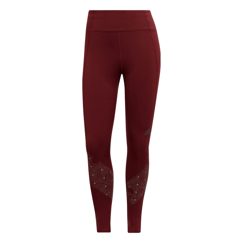 Image of adidas Own The Run Radically Reflective 7/8 Tights Womens Gym Legging - Red Red 2XS