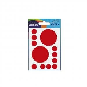 Image of Avery Company Seal Labels Red 80 Labels Pack 10 43355AV