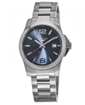 Longines Conquest Quartz Blue Dial Stainless Steel Mens Watch L3.759.4.96.6 L3.759.4.96.6