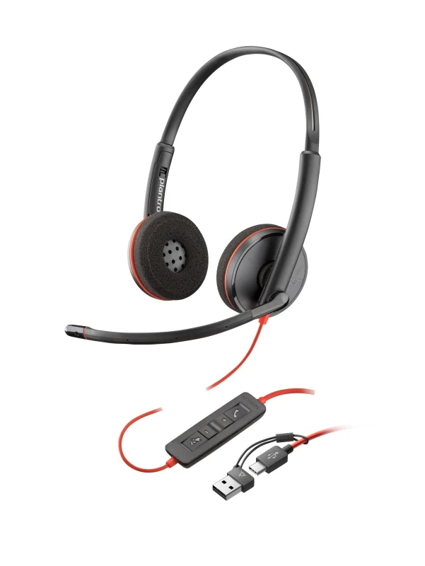 Image of Poly Blackwire 3210 Single Sided On-ear Monaural USB-C with Microphone Headset 8X214AA Black