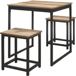 image of Urban Compact Dining Table And Stool Set Rustic