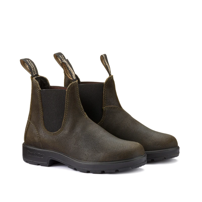Image of Blundstone 1615 Suede Unisex Ankle Boots - Dark Olive - Size:UK 7