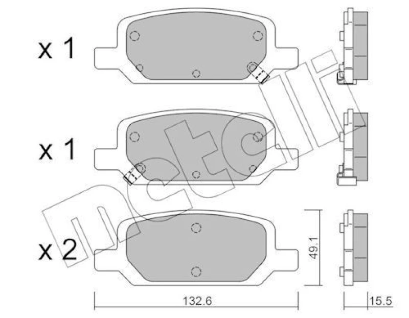 Image of METELLI Brake pad set METELLI 22-1278-0