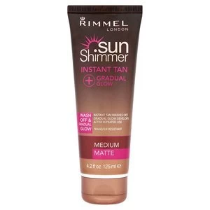 image of Rimmel Sunshimmer Instant Tan w/Grad Glow Matte 125ml Medium