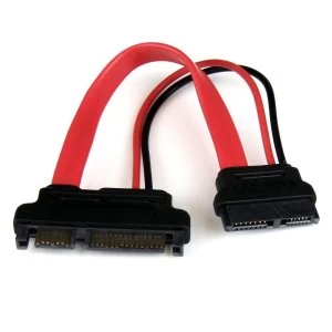 image of StarTech 6" Slimline SATA to SATA Adapter with Power Female to Male