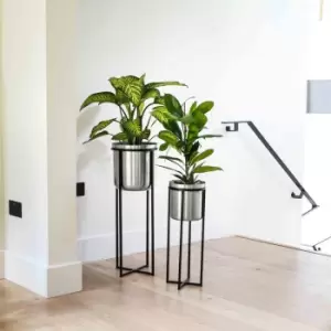 Image of Ivyline Calla Planter Stand Black/Pewter H58CM D22CM