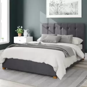 Image of Aspire Hepburn Ottoman Storage Bed Velvet Steel King