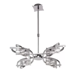 Image of Kromo Telescopic Semi Flush Convertible 4 Light G9, Polished Chrome