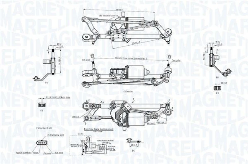 Image of MAGNETI MARELLI Window Wiper System MAGNETI MARELLI 064351746010