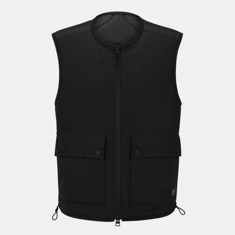 Image of Hugo Mens Quilted Sleeveless Tailored Fit Gilet Black 001 male S