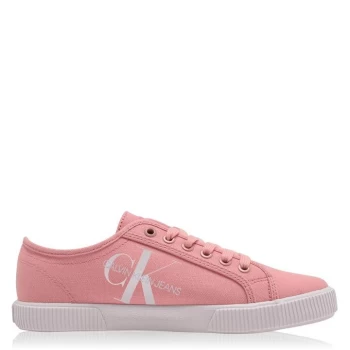 image of Calvin Klein Jeans Mono Canvas Low Trainers - Pink