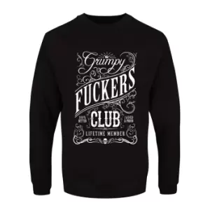 Image of Grindstore Mens Grumpy Fuckers Club Sweatshirt (3XL) (Black/White)