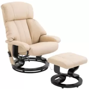Image of HOMCOM Recliner Sofa Electric Massage Chair Sofa 10 Massager Heat with Foot Stool - White