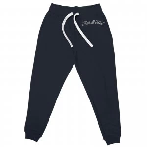 Image of Looney Tunes That's All Folks Embroidered Unisex Joggers - Navy - XL