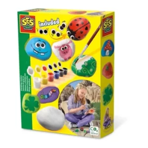 Image of SES CREATIVE Childrens Painting Stones Kit, 5 to 6 Years, Multi-colour (14818)