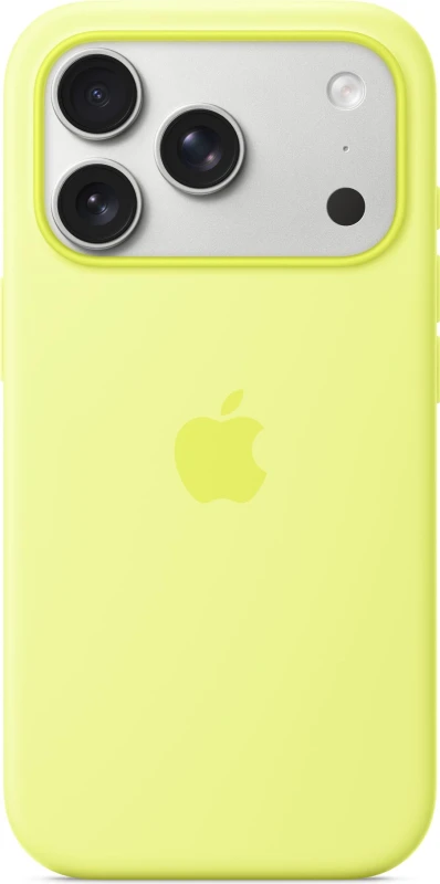 Image of Apple Silicone Case with MagSafe for iPhone 17 Pro - Neon Yellow