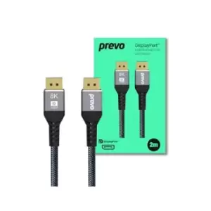 image of PREVO DP14-2M DisplayPort Cable, DisplayPort 1.4 (M) to...