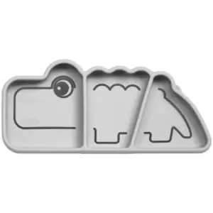Image of Done by Deer Silicone Stick & Stay Snack Plate Croc - Grey
