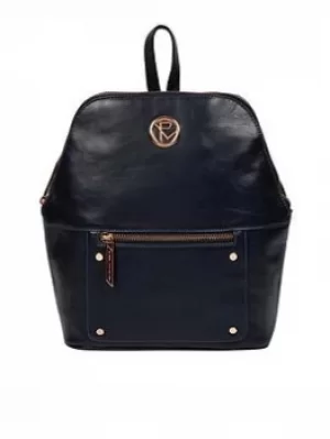 image of Pure Luxuries London Navy 'Rubens' Leather Backpack