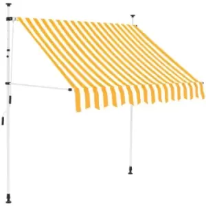 Image of Manual Retractable Awning 150cm Orange and White Stripes Vidaxl Orange
