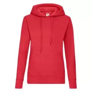 image of Fruit Of The Loom Ladies Lady Fit Hooded Sweatshirt / Hoodie (M) (Red)