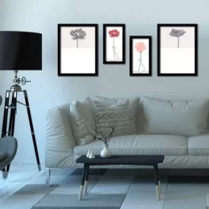 Image of 4P3040SCT023 Multicolor Decorative Framed MDF Painting (4 Pieces)
