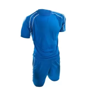 Image of Precision Childrens/Kids Lyon T-Shirt & Shorts Set (L) (Royal Blue/White)