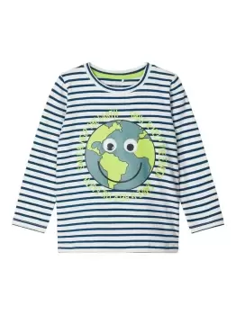 Image of NAME IT Smiley Print Long-sleeved T-Shirt Men White