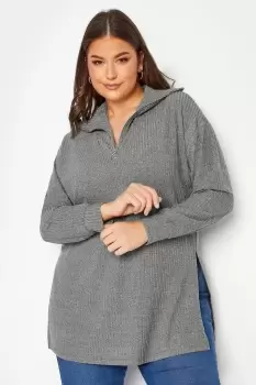 Ribbed Half Zip Jumper