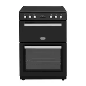 image of Montpellier 60cm Mini Range Cooker, Ceramic Top, Double Overn, LED Timer - Black