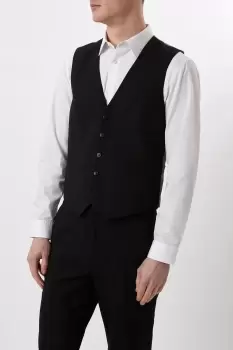 Image of Mens Slim Fit Black Essential Suit Waistcoat