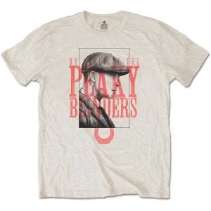 image of Peaky Blinders - Red Logo Tommy Mens Large T-Shirt - Sand