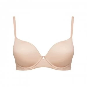 image of Figleaves Smoothing Non-Wired Plunge Bra - Beige