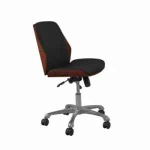 image of Jual Universal Mid Back Wooden Office Chair, Walnut