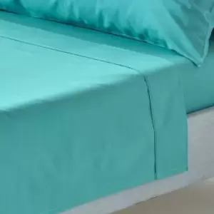 Image of Teal Egyptian Cotton Flat Sheet 200 Thread Count, King - Teal - Teal - Homescapes