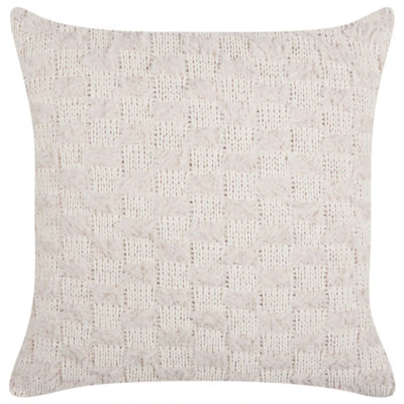Image of Beliani Throw Cushion Basalim 45 X 45cm Beige Solid