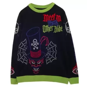 Image of Disney Womens/Ladies Dr Facilier Villains Knitted Jumper (L) (Black/Green/Red)