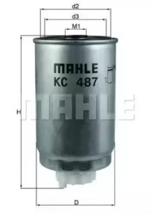 image of Fuel Filter KC487 78797078 by MAHLE Original