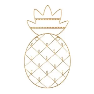 image of Sass & Belle Gold Pineapple Wall Mounted Jewellery Holder