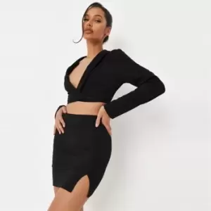 image of Missguided Jersey Tailored Skirt - Black