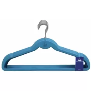 image of Simple Range Plastic Space Saving Hangers, Teal, Pack of 60 - JVL