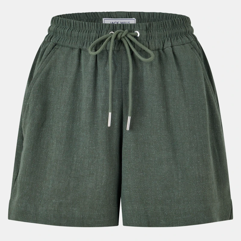 Image of Jack Wills Linen-Blend Shorts - Green Green 6