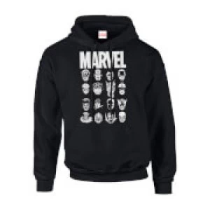 Image of Marvel Multi Heads Mens Black Pullover Hoodie - S - Black