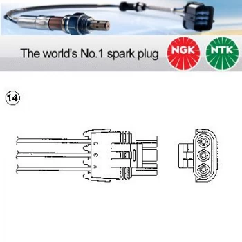 Image of 1x NGK NTK Oxygen O2 Lambda Sensor OZA55-R2 OZA55R2 (0123)