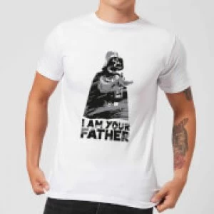 Image of Star Wars Darth Vader I Am Your Father Sketch Mens T-Shirt - White - 3XL