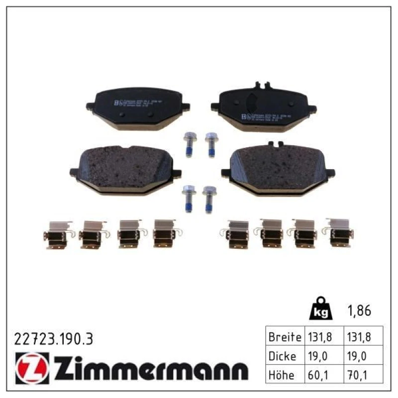 Image of ZIMMERMANN Brake pad set ZIMMERMANN 22723.190.3