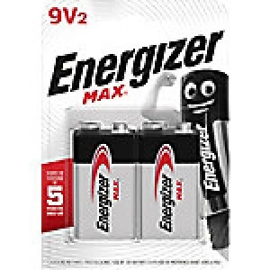 Image of Energizer 9V Alkaline Batteries Max 6LR61 2 Pieces